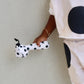 Adorable polka dot rattler for babies, handmade soft toy stimulating sensory play, Pon Pon Rattler.